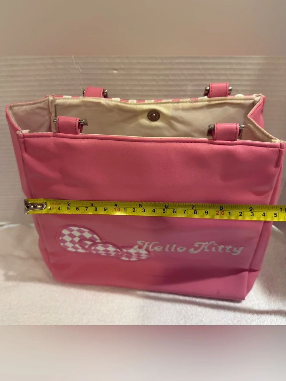 Hello Kitty Checkered Pink And White Bag-Vintage Sanrio Spring 2007 Collection